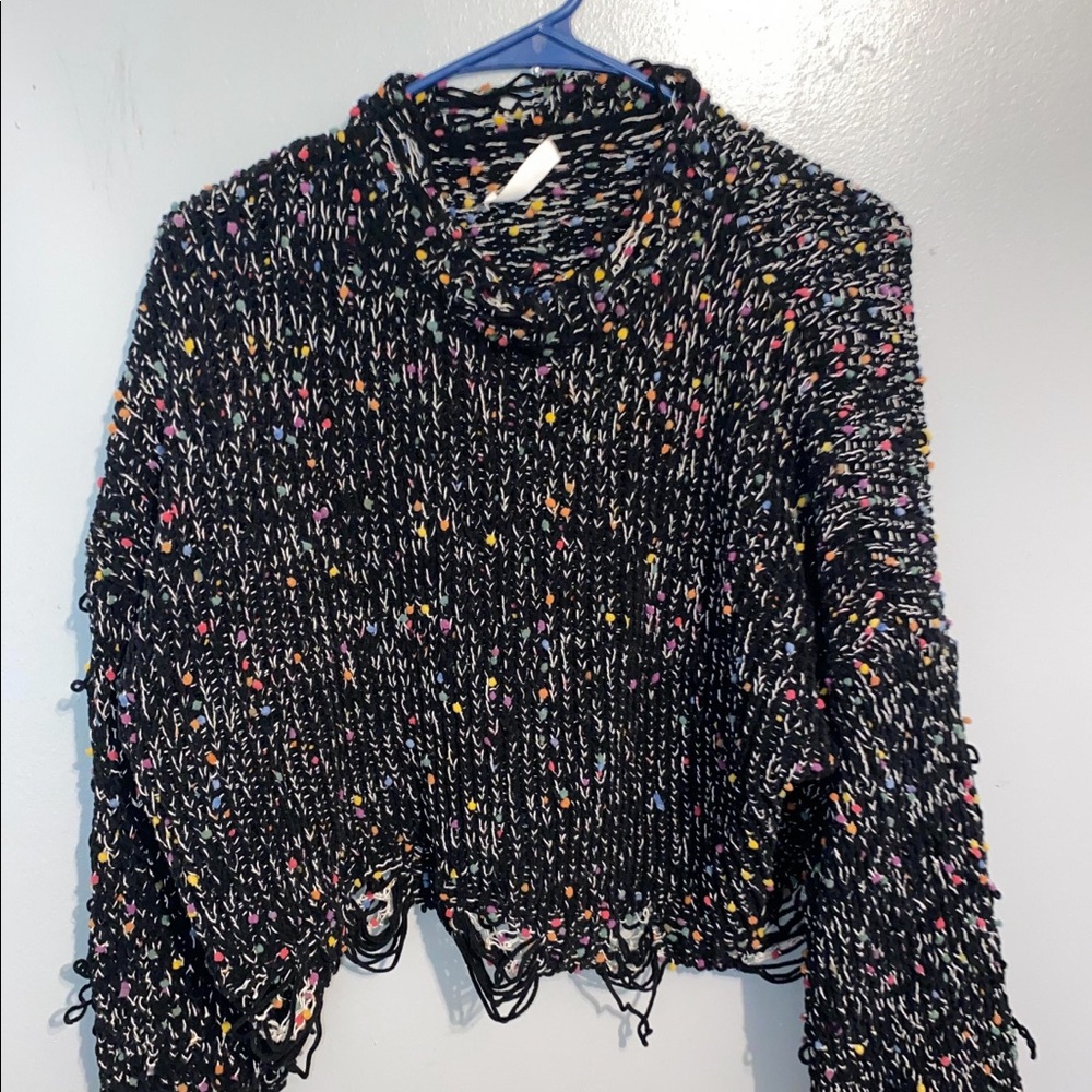 Confetti crop sweater